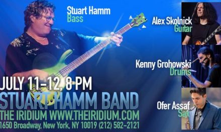 Stu Hamm with Alex Skolnick and Kenny Grohowski at the Iridium